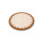 Handcrafted Mother-of-Pearl & Rattan Plate Charger | 4 AND MORE: $8 ea.