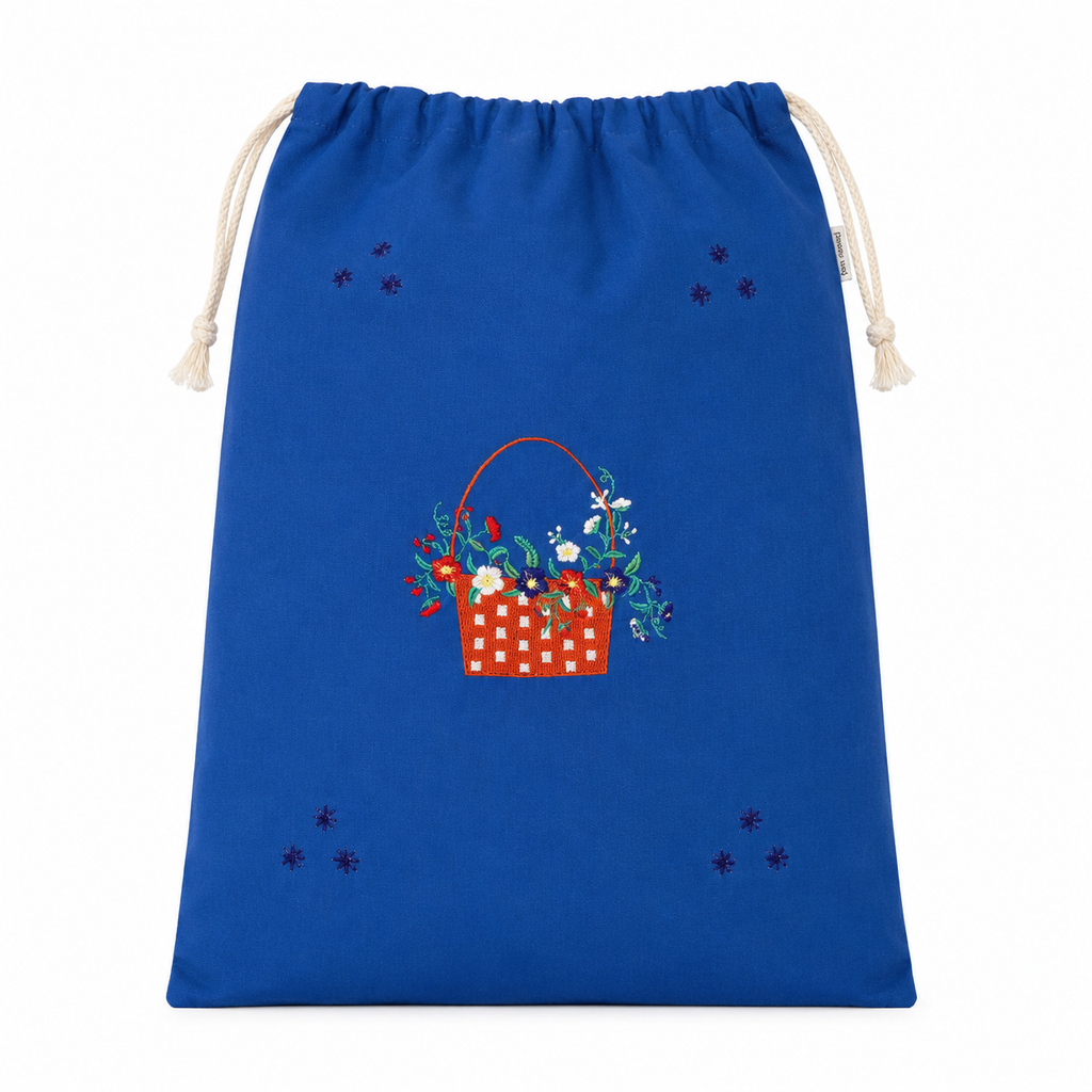 Embroidered Linen Travel Storage Bag