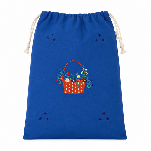 Embroidered Linen Travel Storage Bag