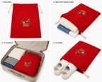 Embroidered Linen Travel Storage Bag