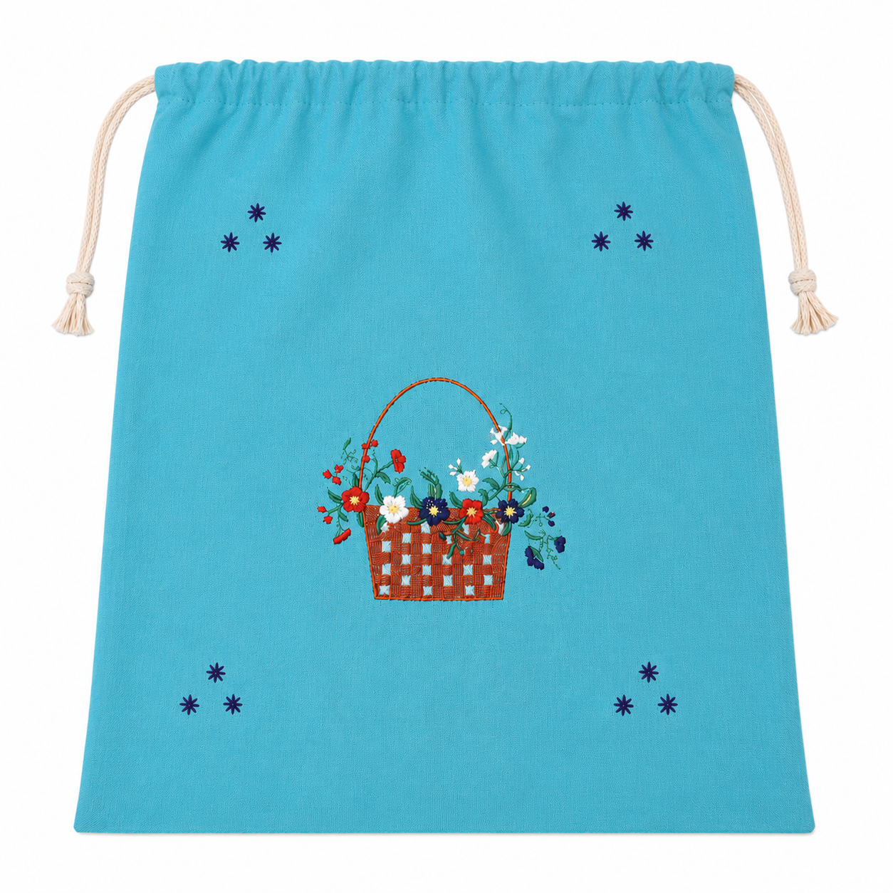 Embroidered Linen Travel Storage Bag