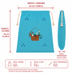 Embroidered Linen Travel Storage Bag