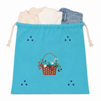 Embroidered Linen Travel Storage Bag