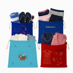 Embroidered Linen Travel Storage Bag