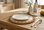 Handcrafted Mother-of-Pearl & Rattan Plate Charger | 4 AND MORE: $8 ea.