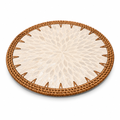 Handcrafted Mother-of-Pearl & Rattan Plate Charger